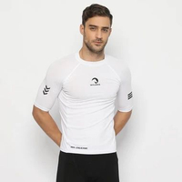 Short Baselayer Pria White Manset Lengan Pendek Manset M