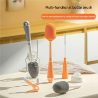 5 in 1 Multifunctional Bottle Brushes Sets Baby Bottle Wash Cleaner Pacifiers Cup Water Bottle Straw Cleaning Washing Brush Set