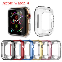 360 Degree Slim Watch Cover for Apple Watch 4 44mm 40mm Case Soft Clear TPU Screen Protector for iWatch 5 Series protective case