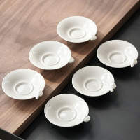 草木灰釉手工捏花杯墊茶墊創意陶瓷日式純色功夫茶具配件防燙隔熱