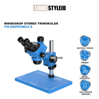 Mikroskop Stereo Trinokular FORWARD FW-S60Pro Max-S Original Zoom 7X-60X Tombol Pengunci Zoom Micros