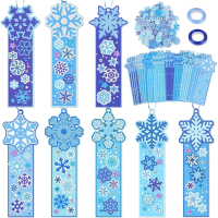 [COD] 40Pcs Winter Snowflake Crafts Kit for Kids - DIY Felt Bookmarks with Stickers Arts Set Ornamen
