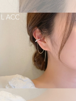 925銀針耳釘個性簡約鏈條女小巧珍珠氣質超仙耳環耳夾耳線