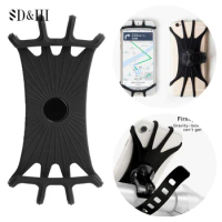 1pcs Universal Silicone Bicycle Phone Holder Motorcycle for Mobile Phone Stand Bike GPS Clip Mount
