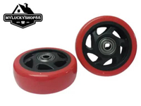 Roda PU Merah Double Bearing Medium Duty 4 inch Wheel Only 4" Trolley Troli Gerobak Trolly Etalasae