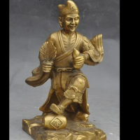 China buddhism brass Eminent monk The Mad Monk Arhat buddha Drinking wine statue