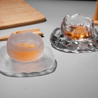 1pc Japanese Style Glass Cup Tasting Transparent/Frozen Tea Cups White Wine Cup Kongfu Master Teacup Tea Cup Whiskey Glass