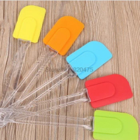 by dhl 200pcs Pastry Tools Silicone Spatula Baking Scraper Cream Butter Handled Cake Spatula Cooking Cake