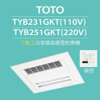 TOTO 三乾王浴室暖風機TYB231GKT-110V、TYB251GKT-220V(原廠保固三年/線控)