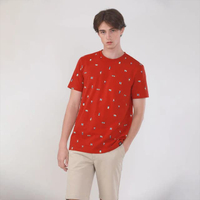 เสื้อยืดผู้ชาย ทรงเข้ารูป GO ANYWHERE สีส้ม