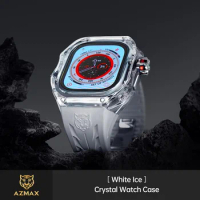 Crystal Luxury Case And Fluororubber Strap For Apple Watch Iwatch Ultra 2 49mm Protector Cover Case Oiginal 2023 Accessories