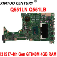 Q551LN motherboard for ASUS Vivobook Q551L Q551 Q551LB laptop motherboard with I3 I5 I7-4th Gen GT840M 4GB RAM DDR3 100% tested
