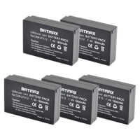 Batmax 5pc 1800mAh LP-E12 LPE12 E12 Rechargeable Digital Camera Battery for Canon EOS EOS M M2 M100 M10 Rebel SL1 100D Kiss X7