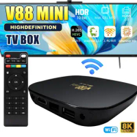 TV BOX V88 Mini Smart Tv Box Android 12 Et Top Box 1GB RAM 8GB ROM Fast H.265 Media Player 2 4g Wifi Range Allwinner H3 Set Top