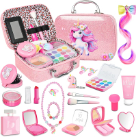 Pretend Makeup for Toddlers Kids Pretend Play Makeup Set for Little Girls Fake Toy Makeup Set with P