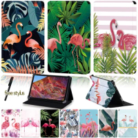 Tablet Stand Case for Huawei MediaPad M1/M2//M3/M5/M6/8.0"/8.4"/10"/10.8" Universal Flamingo Pattern PU Leather Protective Cover