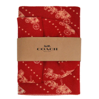 【COACH】羊毛圍巾毛帽組(紅色)