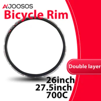 Bicycle Rim 26Inch 27.5Inch 700C Double Layer Rims 36H Electric Bicycle Road Wheel for Adult Bicycle Cycling Mountain Bike Parts
