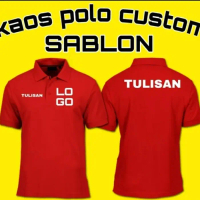 Terbaru!! KAOS KERAH POLO CUSTOM SABLON DTF LOGO / TULISAN - polosan, S