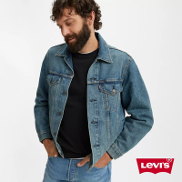 Levis 男款 古著牛仔外套 / 寬鬆休閒版型 / 精工中藍作舊水洗