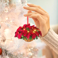 Christmas Decor Hanging Basket Artificial Wreath Garland Merry Christmas Hanging Basket Pendant Ornaments Gift Xmas Party Decor