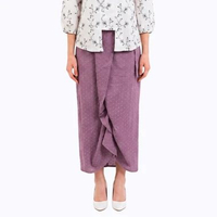 Rok Lilit Wanita - Bawahan Batik - Bhatara Batik Senopati Skirt - Rok Etnik Modern Ungu 5707A