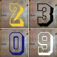 23cm Iron on Patches Letter DIY Basketball Football Jersey Number Clothes Hot Transfer Sticker Blue Yellow White Black Number