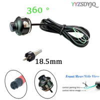 18.5mm Car Rear View Camera HD Mini CCD 360 Degree Front Side View Backup Camera with Multi-function Switcher Cable