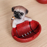 Ashtray Creative Personality Trend Office Home Cute Football Dog Ashtray Send Friends birthday gift resin decoration