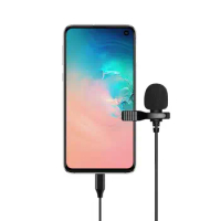 Portable 3.5mm Mini Microphone For Phone Clip-on Lapel Lavalier Condenser Professional Mic For PC Laptop USB Type C Microphones