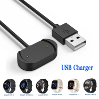 1m USB Charging Cable For Amazfit GTR 4 GTR3 3 Pro Smart Watch Dock Charger For Amazfit GTS4 GTS3 T-rex 2 Magnetic Charging Dock