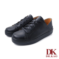 【DK 高博士】百搭綁帶真皮空氣休閒鞋男款 88-2996-90 黑色