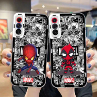 Cover Clear Phone Cqoue Case For Samsung A03 A04 A05 A05S S10 S20 S21 S22 FE PLUS ULTRA 5G Case Case Avengers Marvel Cute Heroes