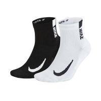 NIKE 男女運動短襪-二雙入 襪子 慢跑 路跑 吸濕排汗 SX7556-906 黑白