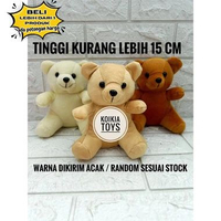 Boneka bear mini beruang polos 15cm untuk wisuda buket souvenir