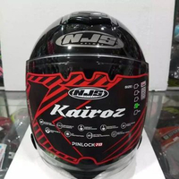 HELM NJS KAIROZ SOLID HITAM GLOSS ORIGINAL - Full Face - Single Visor Light Smoke - DD Ring - S M L 