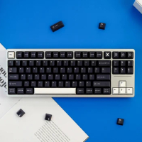 130 Keys Blue White Black and White Japanese Keycaps Cherry Profile PBT Dye Sublimation Mechanical Keyboard Keycap For MX Switch