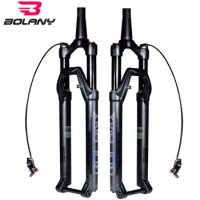 BOLANY Mountain Bike Fork Boost Thru Axle 15*100mm 15*110mm MTB Air Fork 27.5/29inch Bicycle Suspension Fork 140mm Travel