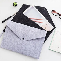 DHL50pcs Bag Organizer A4 Document File Bags with Snap Button Filing Envelopes felt file paper Folders