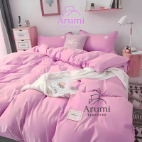 Bed Cover Set Sprei Pink Soft Arumi – Ukuran Queen/King – Katun Premium Adem & Estetik - Arumi Bedco