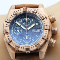 Sapphire glass Spark pattern double layer dial Automatic mechanical waterproof dive time bronze /titanium Military watch