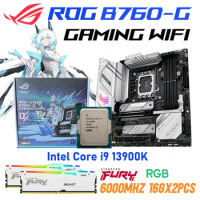 i9 13900K With Asus ROG STRIX B760-G GAMING WIFI Intel B760 Motherboard Intel Core i9 13900K CPU Combo Kingston DDR5 32GB RAM
