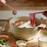 Divided Dish Bbq Hot Pot Assortment Electric Home Soup Non-stick Hot Pot Thickened Kitchen Lid Lamb Meat Fondue Chinoise Cooking