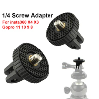 1/4 Inch Screw Tripod Adapter 360 Rotating Mount Holder for Insta360 X4 One X X2 X3 GoPro 12 11 10 9 8 DJI Camera Accessories