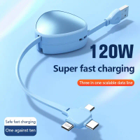 สายชาร์จเร็ว, Android 120W, สายชาร์จ 3 in 1, สายชาร์จเร็ว, เหมาะสำหรับ Android, Micro USB, Type C แล