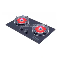 H2-Q81 Energy-saving Infrared Gas Stove Double Cooker Gas Stove Household Tempered Glass Embedded Stove
