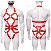 Hollow Chest Jockstrap Full Body Harness Mens Sexy Lingerie Bodysuit Elastic Bondage Gay Rope Thong Clubwear Costume Body Cage
