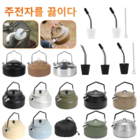 1L Coffee Maker Kettle with Handle Portable Whistling Teapot 304 Stainless Steel for Outdoor Travel Camping Cooking