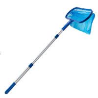 Swimming Pool Skimmer Net w/Telescopic Pole Ponds Cleaning Debris Leaf Rake