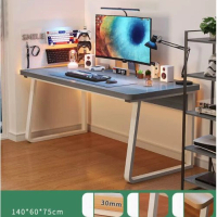 簡易電腦桌（140x60拉絲黑橡木）